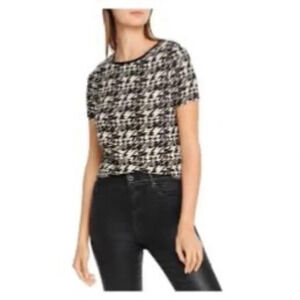 NWT Aqua Houndstooth Metallic Top-sz Medium